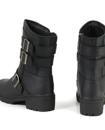 Milwaukee Motorcycle Clothing Company MB253 Cameo Leather Women's Black Motorcycle Boots