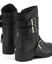 Milwaukee Motorcycle Clothing Company MB253 Cameo Leather Women's Black Motorcycle Boots