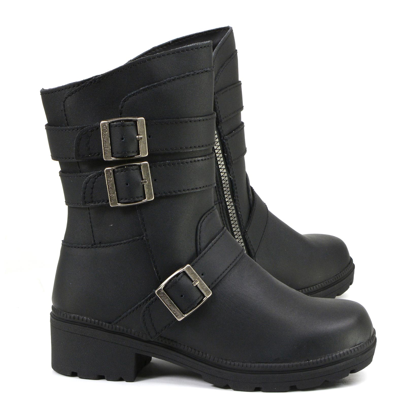 【m.l 2025.8.7】COS LEATHER BIKER BOOTS LEATHER MOTO BOOTS - BLACK | COS