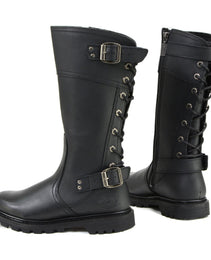 Milwaukee Motorcycle Clothing Company MB255 Dream Girl Women's 12 Inch Black Leather Motorcycle Boots