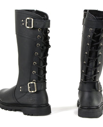 Milwaukee Motorcycle Clothing Company MB255 Dream Girl Women's 12 Inch Black Leather Motorcycle Boots