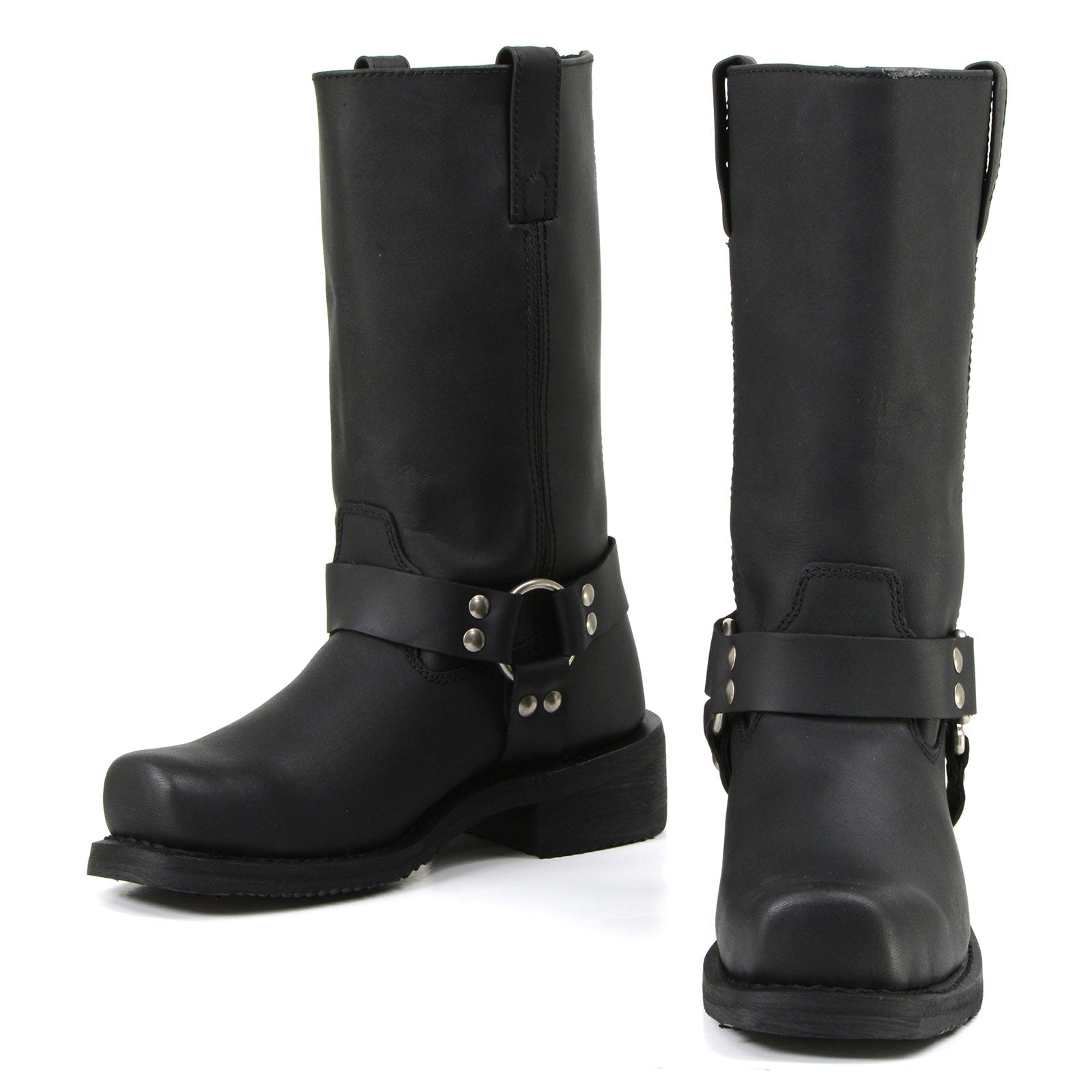 Milwaukee Motorcycle Clothing Company MB410 Men's Black Classic Harness Motorcycle Leather Boots
