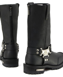 Milwaukee Motorcycle Clothing Company MB411 Men's Black Drag Harness Motorcycle Leather Boots