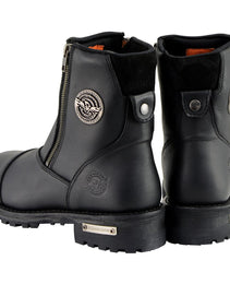 Milwaukee Leather Women's Black Premium Leather Double Sided Zipper Motorcycle Riding Boots MBL202