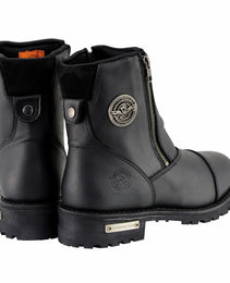 Milwaukee Leather Women's Black Premium Leather Double Sided Zipper Motorcycle Riding Boots MBL202