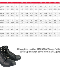 Milwaukee Leather Women's Black Leather Lace-Up Motorcycle Rider Boots with Side Zipper MBL9300