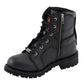 Milwaukee Leather MBL9302 Women's Black 8-Inch Lace-Up Motorcycle Harness Boots with Side Zipper Entry
