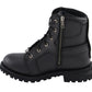 Milwaukee Leather MBL9302 Women's Black 8-Inch Lace-Up Motorcycle Harness Boots with Side Zipper Entry