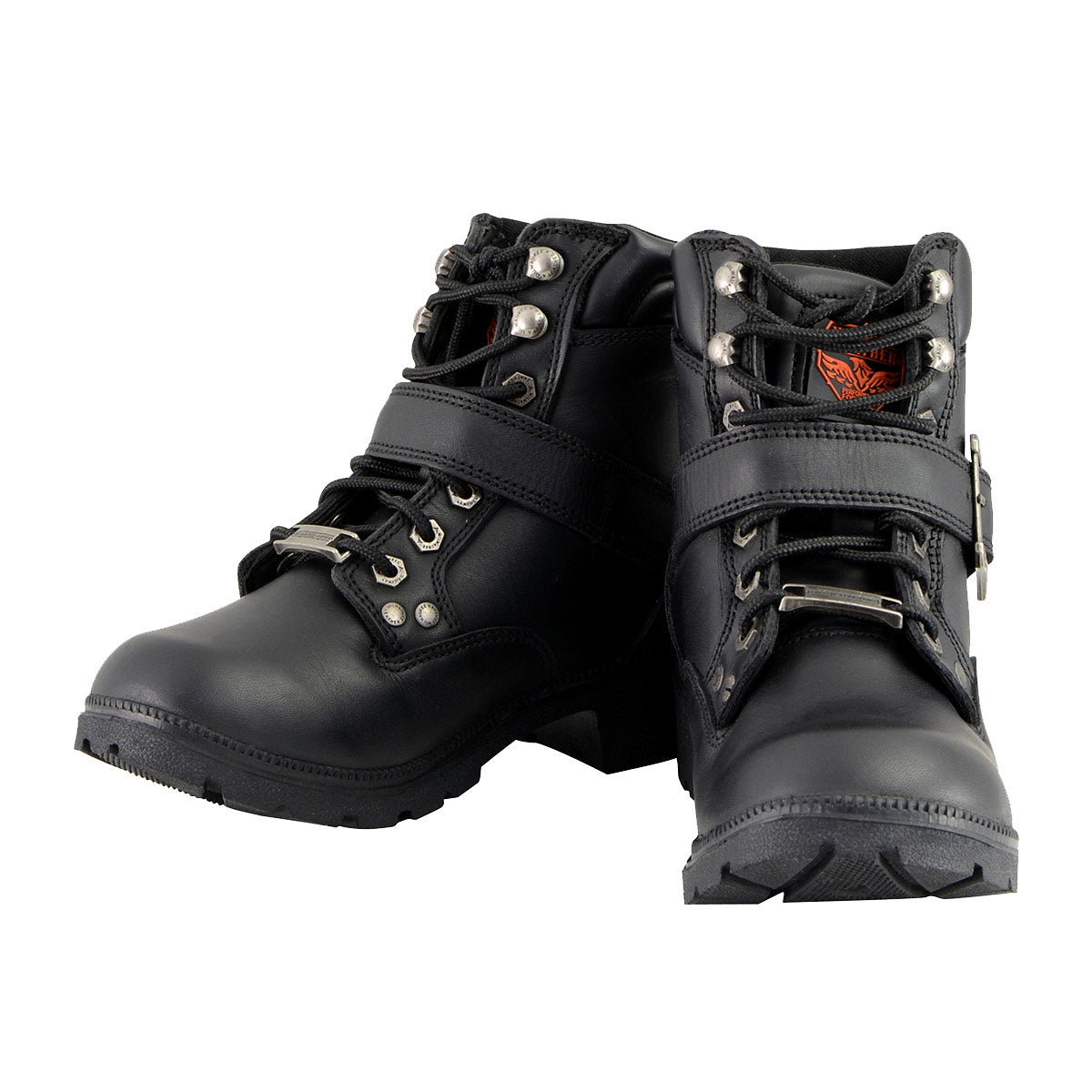 Milwaukee Leather MBL9310 Women's Lace-Up Black Leather Engineer Motorcycle Rider Boots