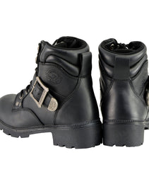 Milwaukee Leather MBL9310 Women's Lace-Up Black Leather Engineer Motorcycle Rider Boots