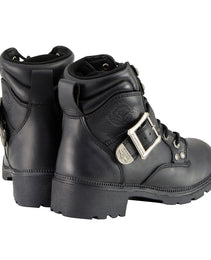 Milwaukee Leather MBL9310 Women's Lace-Up Black Leather Engineer Motorcycle Rider Boots