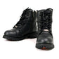 Milwaukee Leather MBL9319 Women's Black Full Grain Leather Motorcycle Riding Boots-Lace-Up and Side Zipper Closure