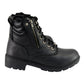 Milwaukee Leather MBL9320 Women's Black Leather Lace-Up Moto Boots with Side Zipper