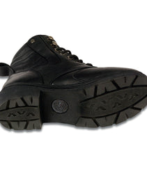 Milwaukee Leather MBL9320 Women's Premium Black Leather Lace-Up Motorycle Riding Boots with Side Zipper