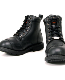 Milwaukee Leather MBL9322 Women's Premium Black Leather Classic Lace-Up Motorcycle Riding Biker Boots