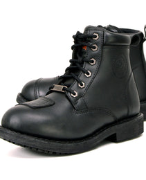 Milwaukee Leather MBL9322 Women's Premium Black Leather Classic Lace-Up Motorcycle Riding Biker Boots