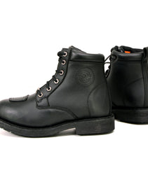 Milwaukee Leather MBL9322 Women's Premium Black Leather Classic Lace-Up Motorcycle Riding Biker Boots