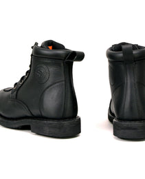 Milwaukee Leather MBL9322 Women's Premium Black Leather Classic Lace-Up Motorcycle Riding Biker Boots