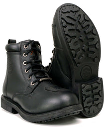 Milwaukee Leather MBL9322 Women's Premium Black Leather Classic Lace-Up Motorcycle Riding Biker Boots
