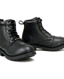 Milwaukee Leather MBL9322 Women's Black Full Grain Leather Classic Motorcycle Riding Boots-Lace-Up Closure Shoes