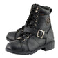 Milwaukee Leather MBL9326WP Women's Black Leather Lace-Up Waterproof Motorcyle Rider Boots with Side Zippers