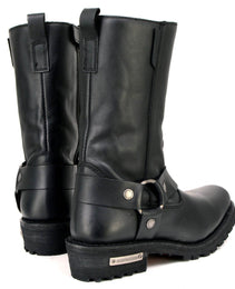 Milwaukee Leather MBL9360 Women's Black Leather 11-Inch Classic Harness Square Toe Motorcycle Boots