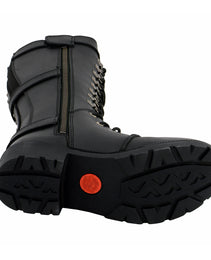 Milwaukee Leather MBL9380 Women's Black 'Jane' 15-inch Leather Combat Style Harness Motorcycle Boots