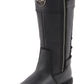 Milwaukee Leather MBL9385 Women's Black Leather 15-Inch Calf Laced Motorcycle Riding Boots with Side Zipper