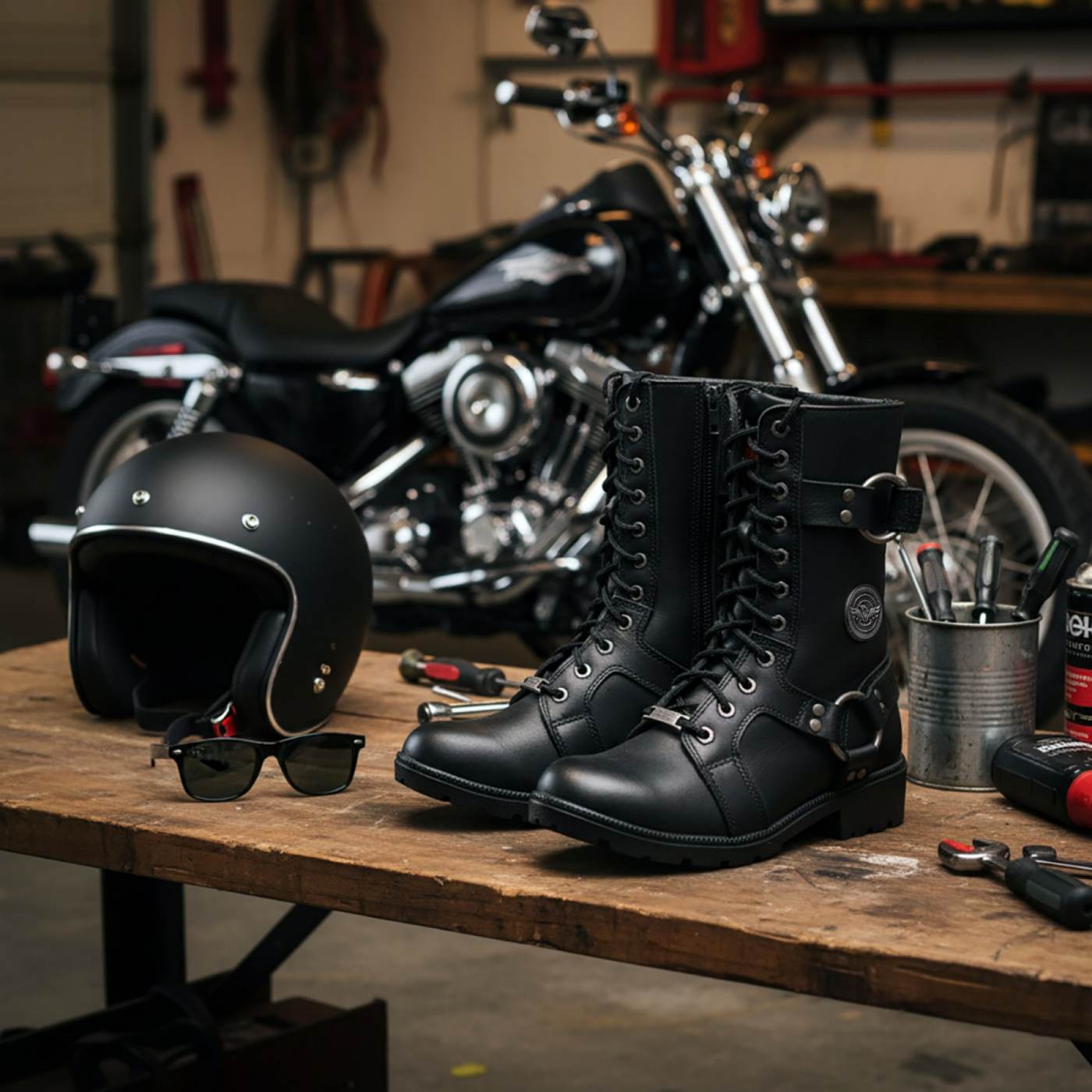 Milwaukee Leather Women’s Waterproof Leather Ring Strap Lace-To-Toe Riding Boots – Zipper Lock Design - MBL9391