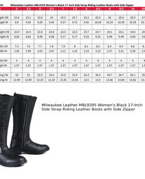 Milwaukee Leather MBL9395 Women's Black Leather 17-Inch Side Strap Riding Motorcycle Boots with Side Zipper