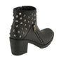 Milwaukee Leather MBL9402 Women's Black Spiked Side Zipper Fashion Boots with Platform Heel