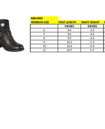 Milwaukee Leather Women's Short Black Fashion Boots w/ Side Zipper and Triple Buckle Adjustment MBL9405