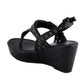 Milwaukee Leather MBL9411 Women's Black Wedge Fashion Casual Sandals with Buckled Straps