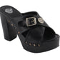 Milwaukee Leather MBL9412 Women's Open Toe Fashion Casual Clogs with Buckle Cross Strap