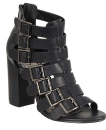 Milwaukee Leather MBL9420 Women's Black Fashion Casual Sandal with  Straps and Block Heel