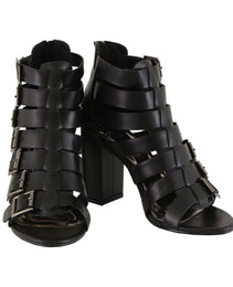 Milwaukee Leather MBL9420 Women's Black Fashion Casual Sandal with  Straps and Block Heel