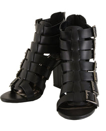 Milwaukee Leather MBL9420 Women's Black Fashion Casual Sandal with  Straps and Block Heel