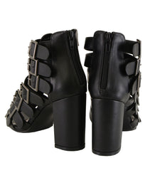 Milwaukee Leather MBL9420 Women's Black Fashion Casual Sandal with  Straps and Block Heel