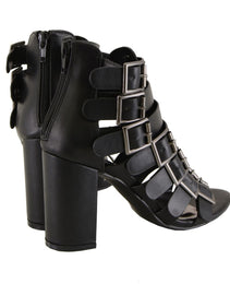 Milwaukee Leather MBL9420 Women's Black Fashion Casual Sandal with  Straps and Block Heel