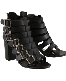 Milwaukee Leather MBL9420 Women's Black Fashion Casual Sandal with  Straps and Block Heel