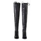 Milwaukee Leather MBL9421 Women's Black Lace-Up Knee-High Fashion Casual Boots with Open Toe