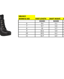 Milwaukee Leather MBL9425 Women's Black Lace-Up Fashion Boots with Double Height Option