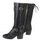 Milwaukee Leather MBL9427 Women's Black Tall Fashion Casual Boots with Back End Lacing