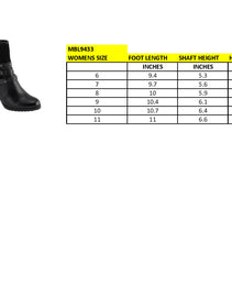 Milwaukee Leather MBL9433 Women's Black Triple Buckle Strap Fashion Riding Boots with Block Heel