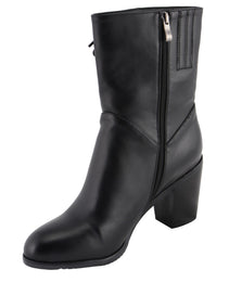 Milwaukee Leather Women's Black Lace-Side Fashion Motorcycle Riding Boots MBL9436