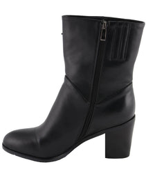 Milwaukee Leather Women's Black Lace-Side Fashion Motorcycle Riding Boots MBL9436