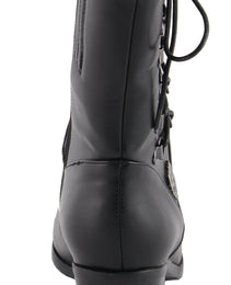 Milwaukee Leather Women's Black Lace-Side Fashion Motorcycle Riding Boots MBL9436