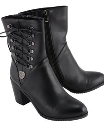 Milwaukee Leather MBL9436 Women's Black Lace-Side Fashion Riding Boots