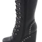 Milwaukee Leather MBL9438 Women's Black Tall Lace-Up Fashion Casual Boots with Platform Wedge