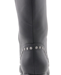 Milwaukee Leather MBL9438 Women's Black Tall Lace-Up Fashion Casual Boots with Platform Wedge